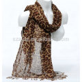 Lenço de algodão de impressão animal leopardo moda